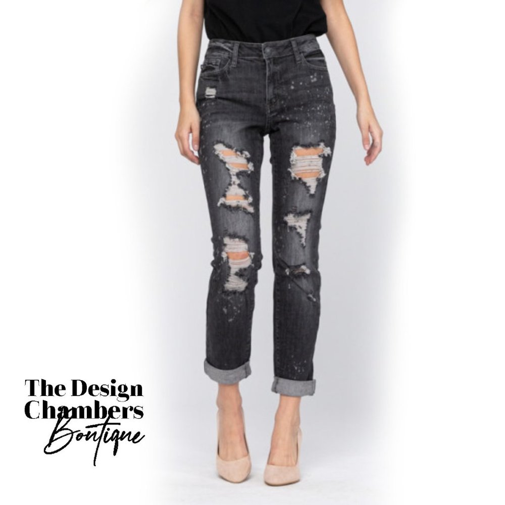 Judy Blue Black Destroyed Jeans